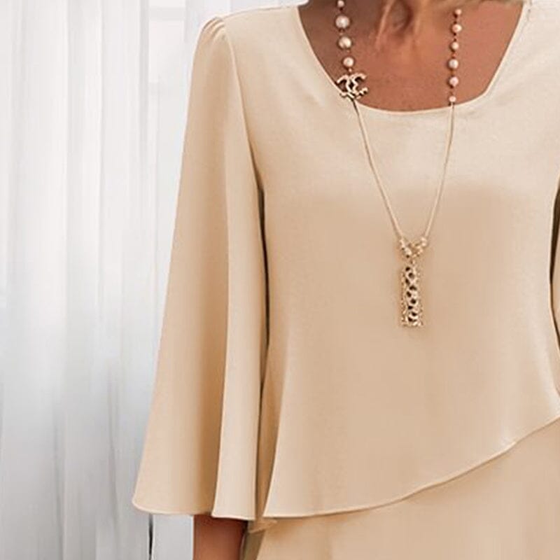 Elegant Tiered Midi Dress Tops & Sets Lomiraq 