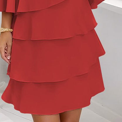 Elegant Tiered Midi Dress Tops & Sets Lomiraq 