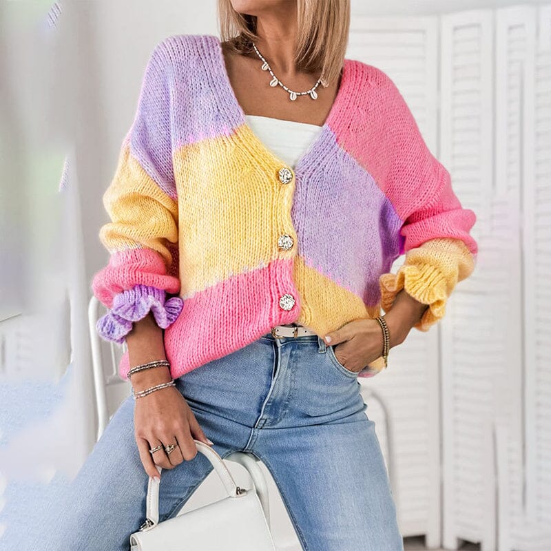 Knit Cardigan Sweater Outerwear & Jackets Lomiraq 