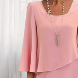 Elegant Tiered Midi Dress Tops & Sets Lomiraq 