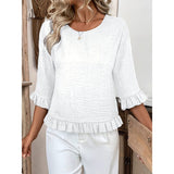Tops Loose Fit Casual Tops & Sets Lomiraq White 2XL 