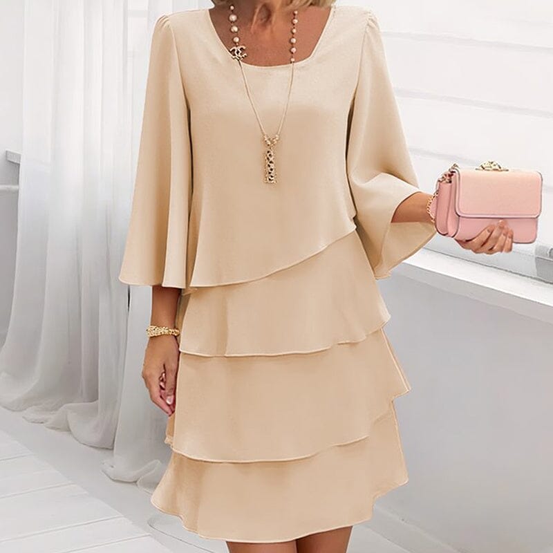 Elegant Tiered Midi Dress Tops & Sets Lomiraq 