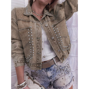 Rivet Studded Denim Jacket