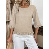 Tops Loose Fit Casual Tops & Sets Lomiraq Khaki 2XL 